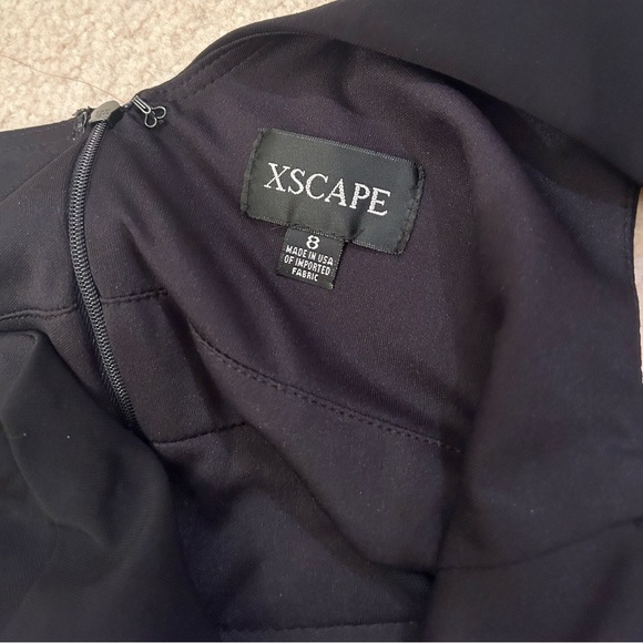 Xscape Black Low Cut Mini Dress Size 8 - Picture 3 of 3